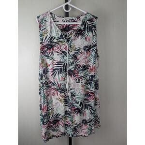 Beach Lunch Lounge Kayla Sleeveless Shift Dress Colorful Palm print